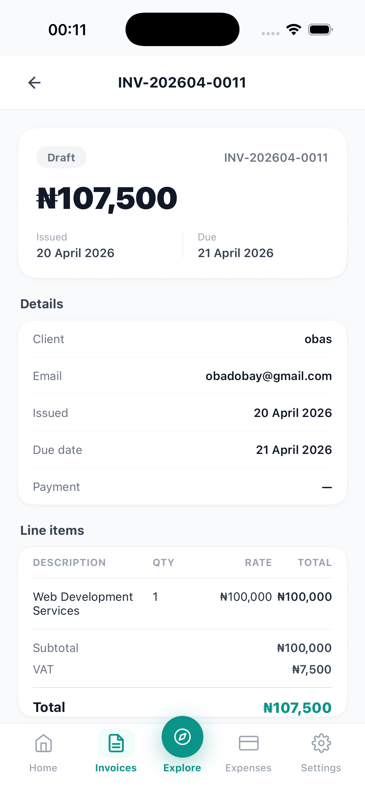 Invoice Details
